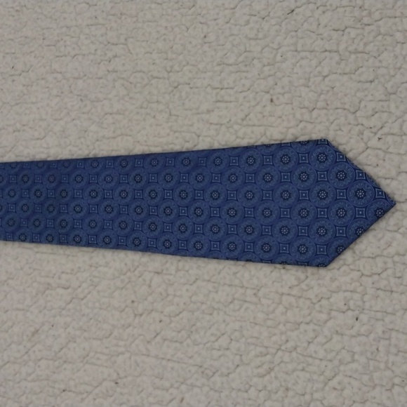J. Hilburn Blue Geometric Silk Tie (Handmade)